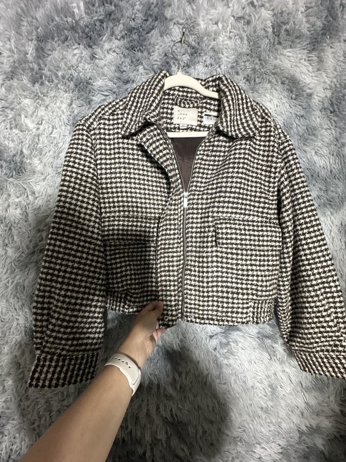 Other A new day White Houndstooth Cropped Jacket Size XS / US 0-2 / IT 36-38 - 4 Thumbnail