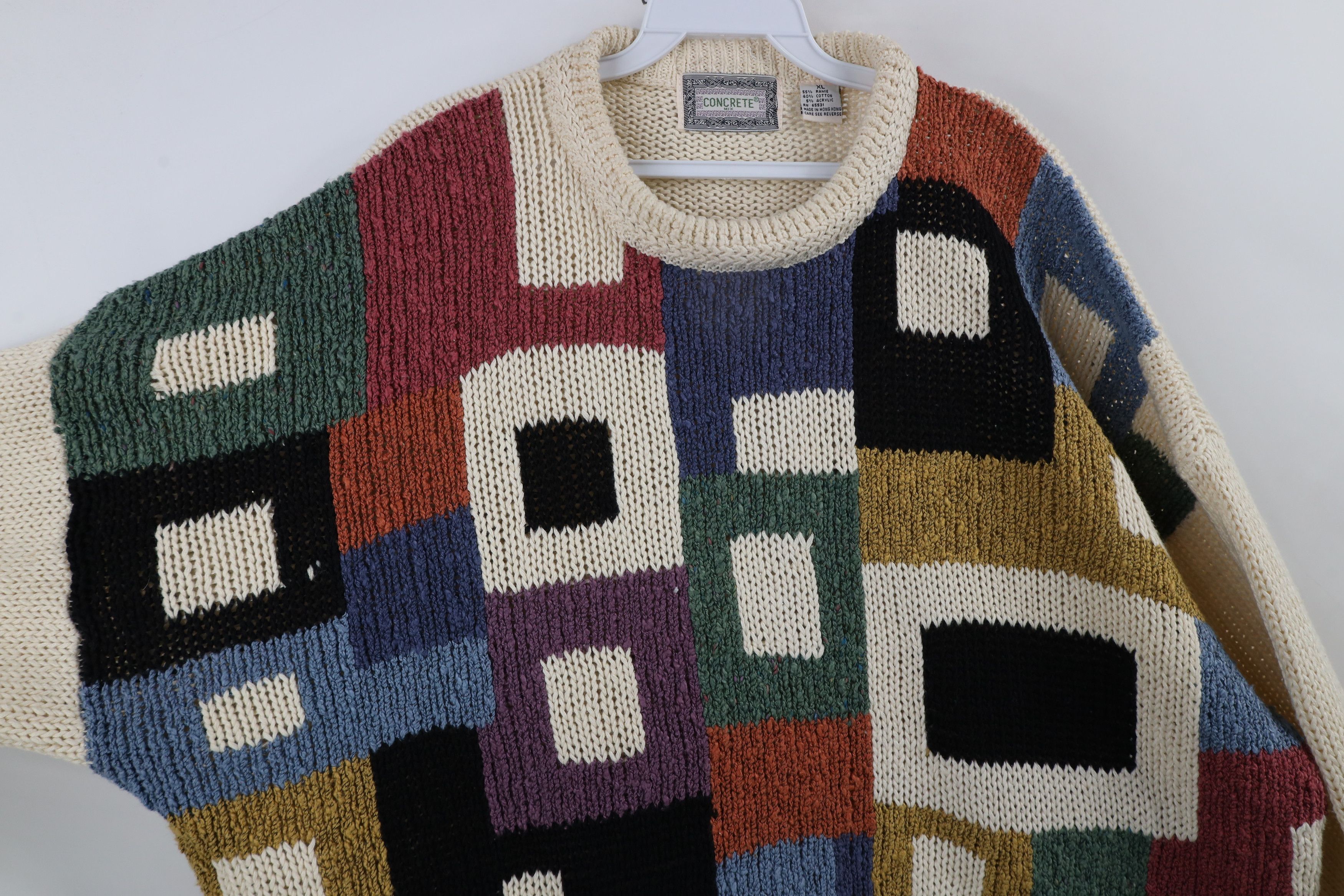 Vintage Vintage 90s Streetwear Chunky Ribbed Knit Crewneck Sweater Size US XL / EU 56 / 4 - 4 Thumbnail