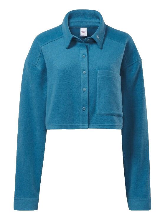 Reebok Reebok HS0389 Reverse Fleece Crop Layer Top Steel Blue ( M ) Size M / US 6-8 / IT 42-44 - 1 Thumbnail