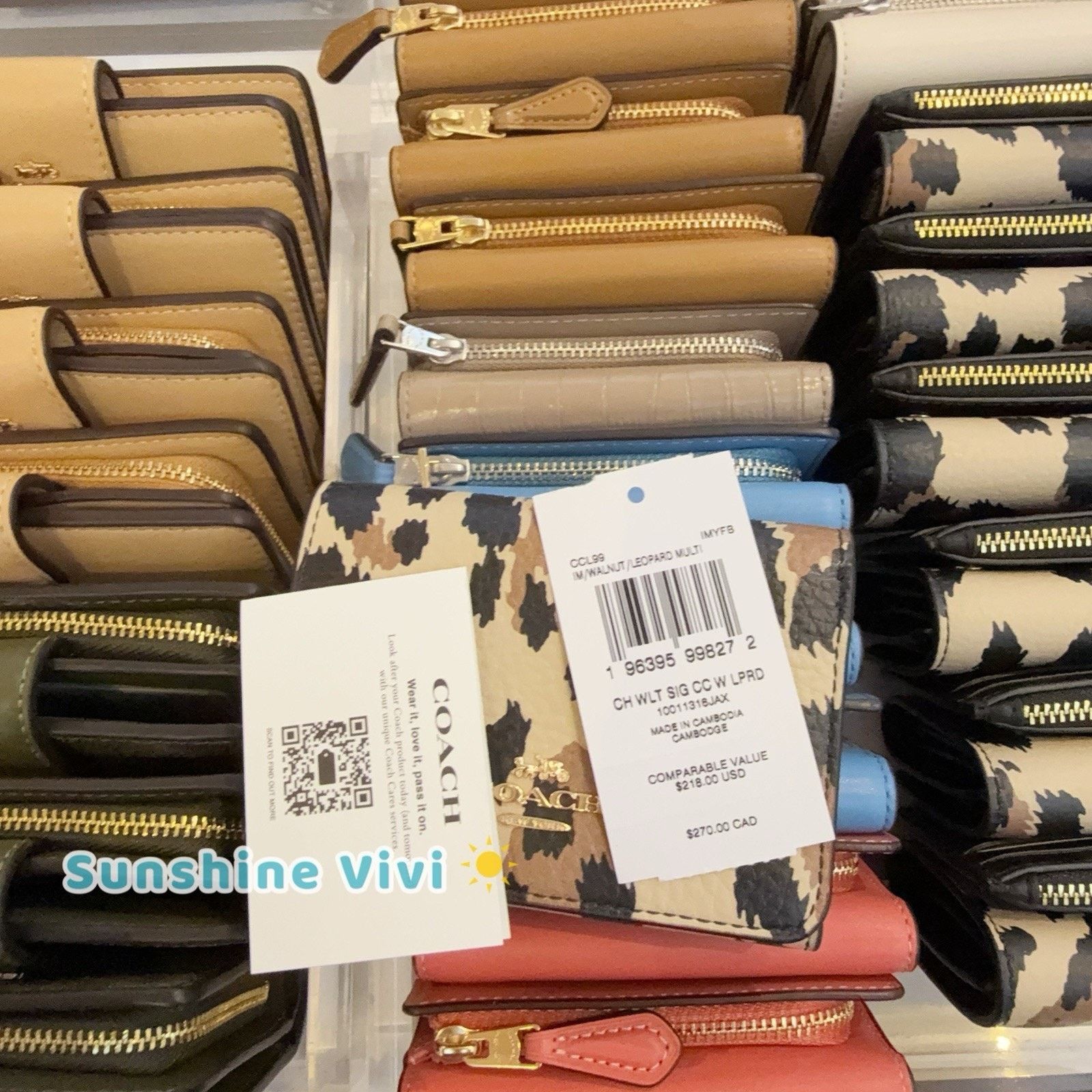 Coach NWT Coach Card Holder Wallet Leopard Signature Canvas CCL99 Size ONE SIZE - 7 Thumbnail