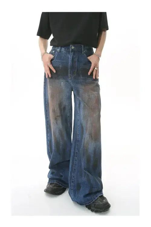 Jean fade flared washed paint jeans Size US 32 / EU 48 - 2 Thumbnail