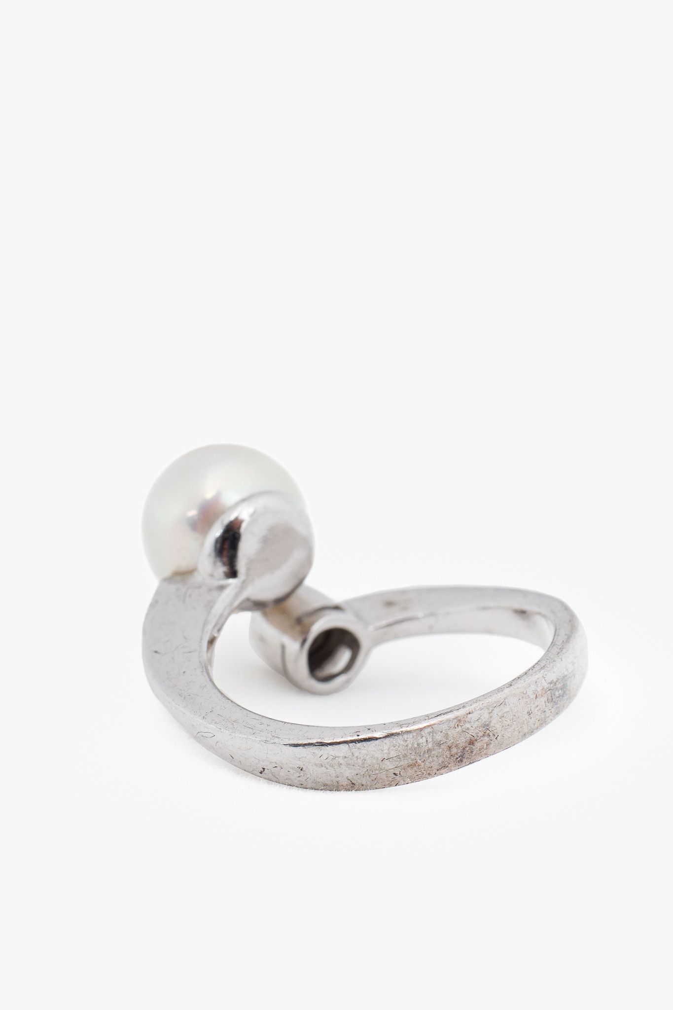 Other Majorica Selene Silver Pearl & Zirconia Open Ring Size ONE SIZE - 2 Thumbnail