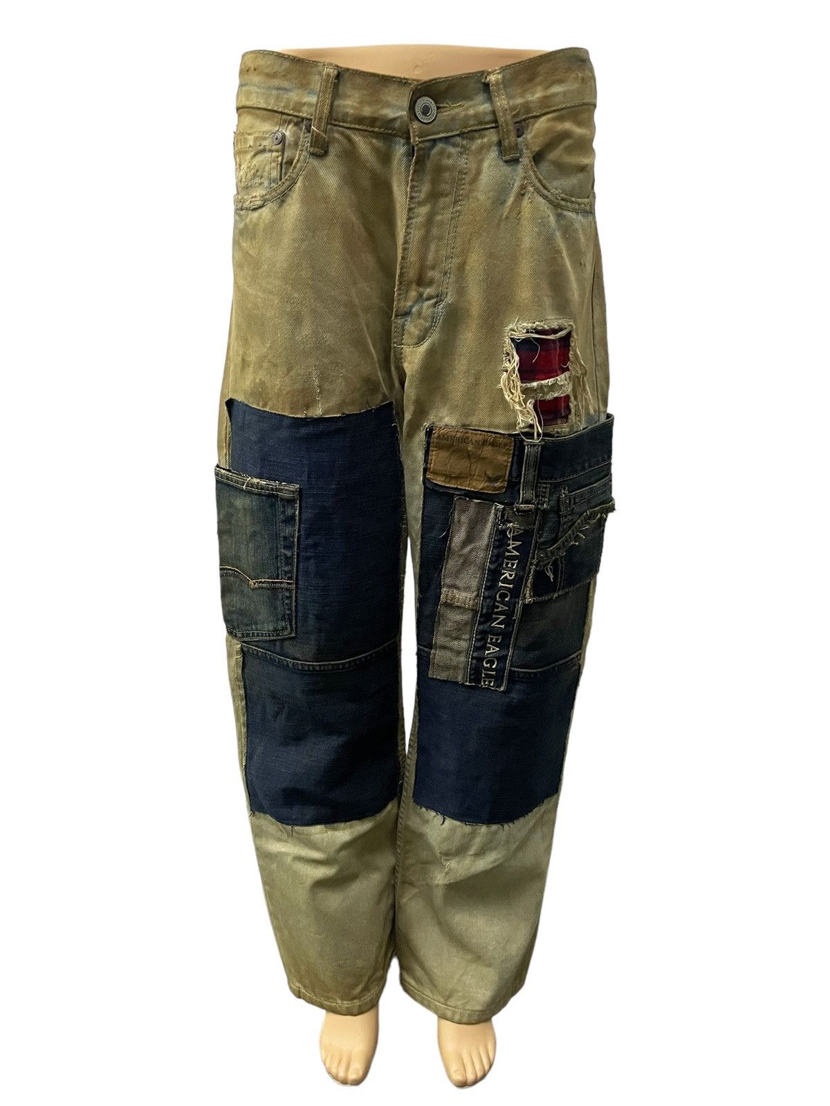 Hysteric Glamour × Japanese Brand American Eagle Patch work Mud Wash Dirty Loose Jeans Size US 30 / EU 46 - 3 Thumbnail