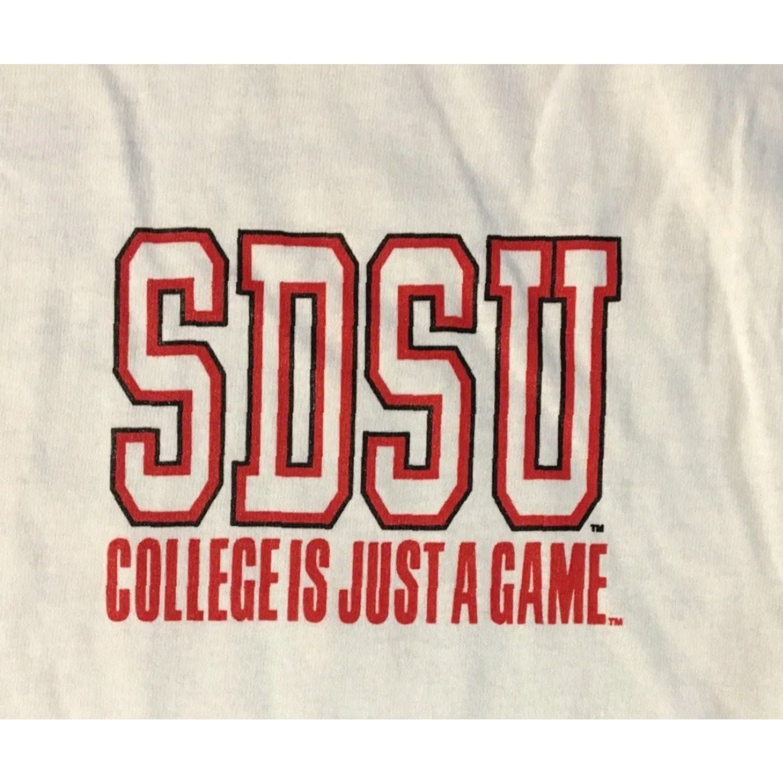Vintage VINTAGE San Diego State University Shirt XL White Monopoly Bored Of Education 90s 80s Parody College University SDSU Mens Graphic Tee Size US XL / EU 56 / 4 - 4 Thumbnail