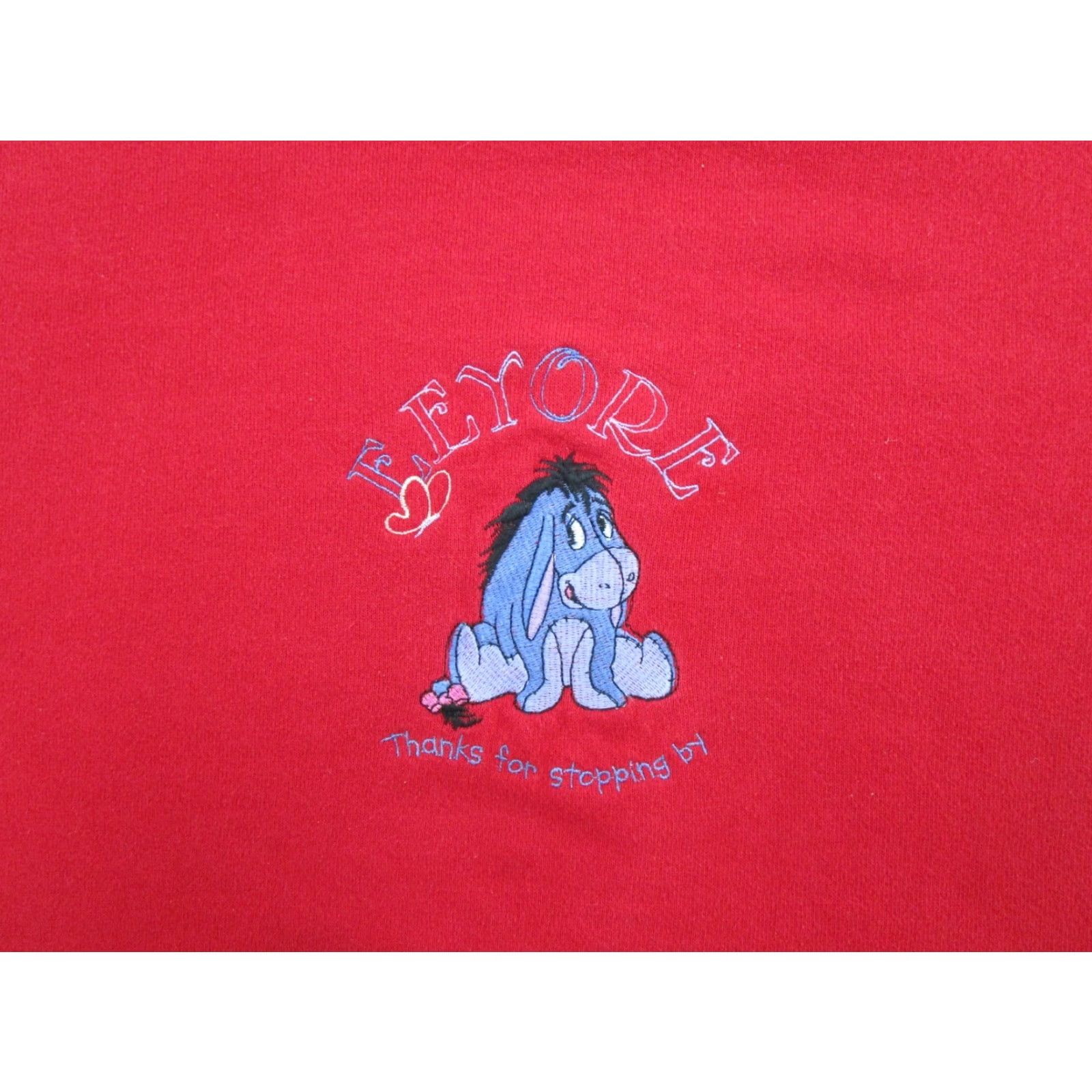 Disney VINTAGE Winnie The Pooh Eyore Embroidered Sweatshirt Womens XL Disney Shirt Regular Red 90s Theme Girls Womens Size XL / US 12-14 / IT 48-50 - 2 Thumbnail