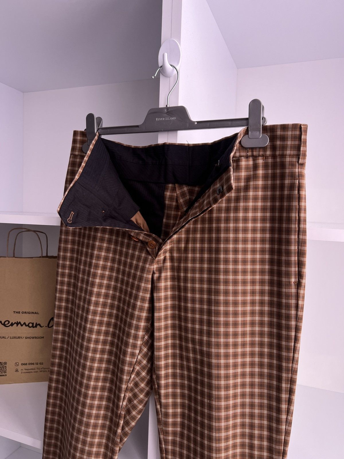 Prada Vintage Prada Milano Brown Check Straight Cotton pants Size US 32 / EU 48 - 6 Thumbnail