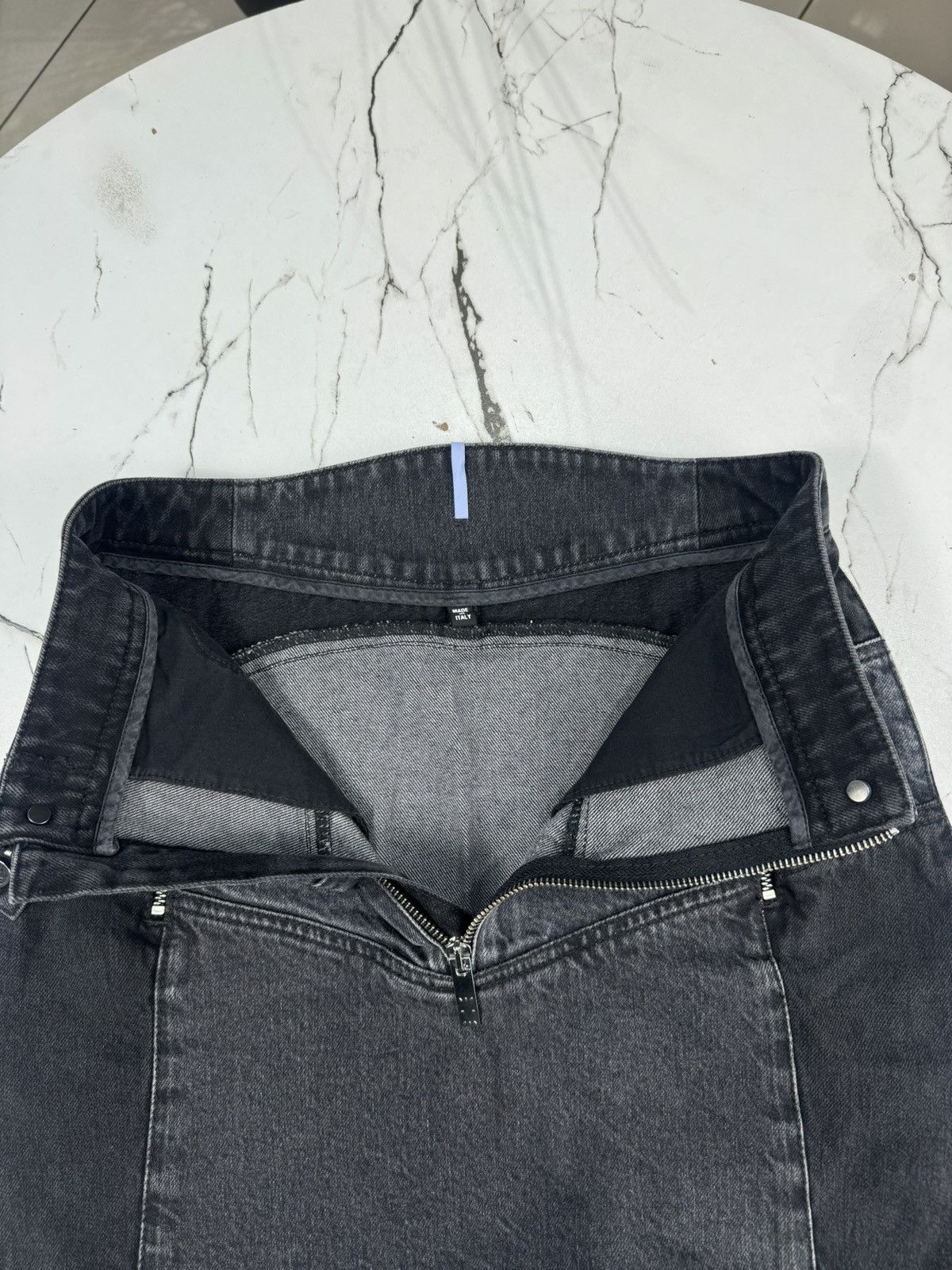 McQ Alexander McQueen MCQ BLACK DENIM MOTOR PANELED SKIRT Size 26" / US 2 / IT 38 - 9 Thumbnail