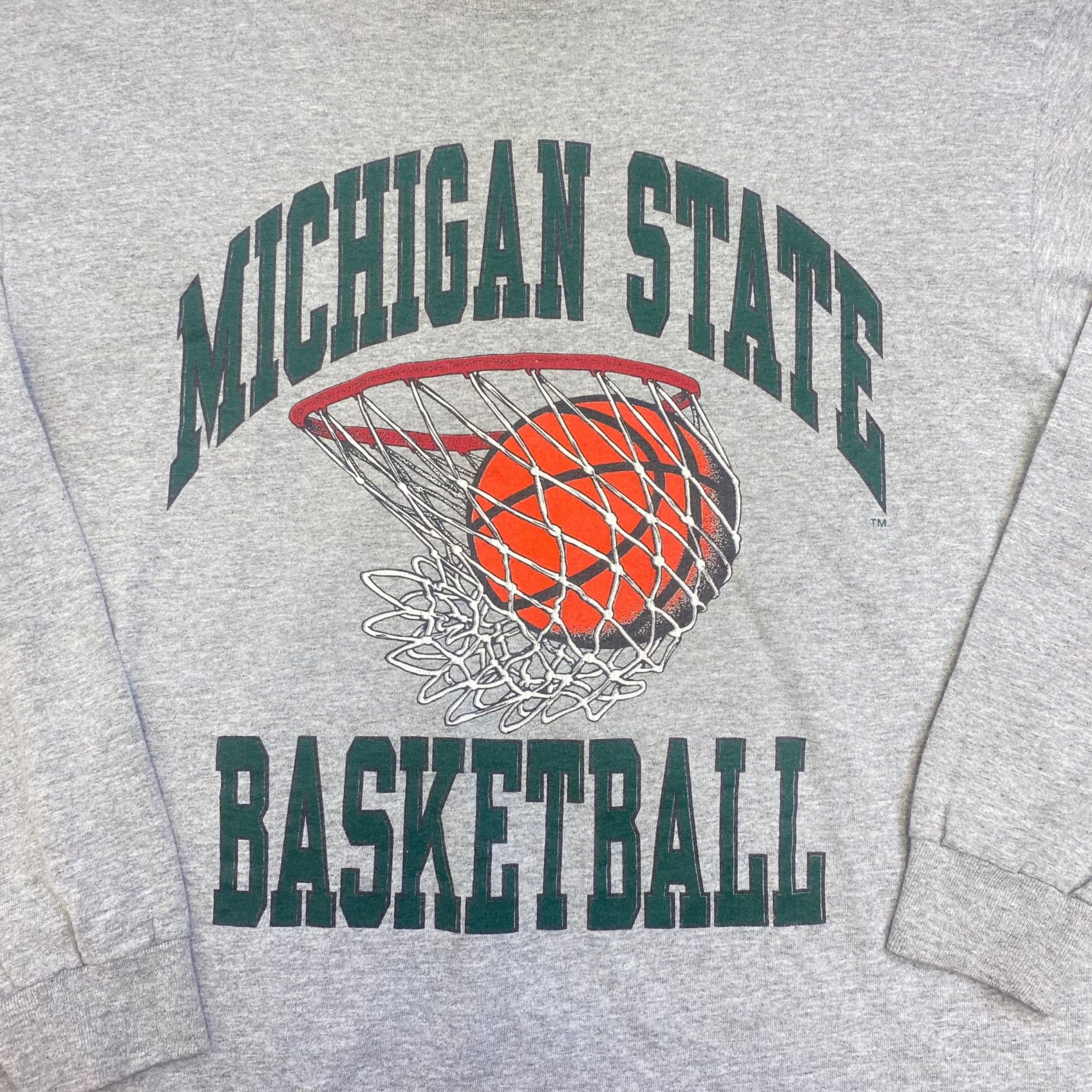 Vintage L | Vintage Michigan State Basketball Long Sleeve Size US L / EU 52-54 / 3 - 3 Thumbnail
