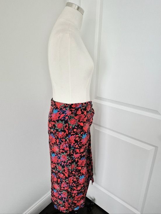 Rag & Bone Red Multi Amber Silk Floral Skirt Gift Party Spring Summer Size 26" / US 2 / IT 38 - 13 Thumbnail