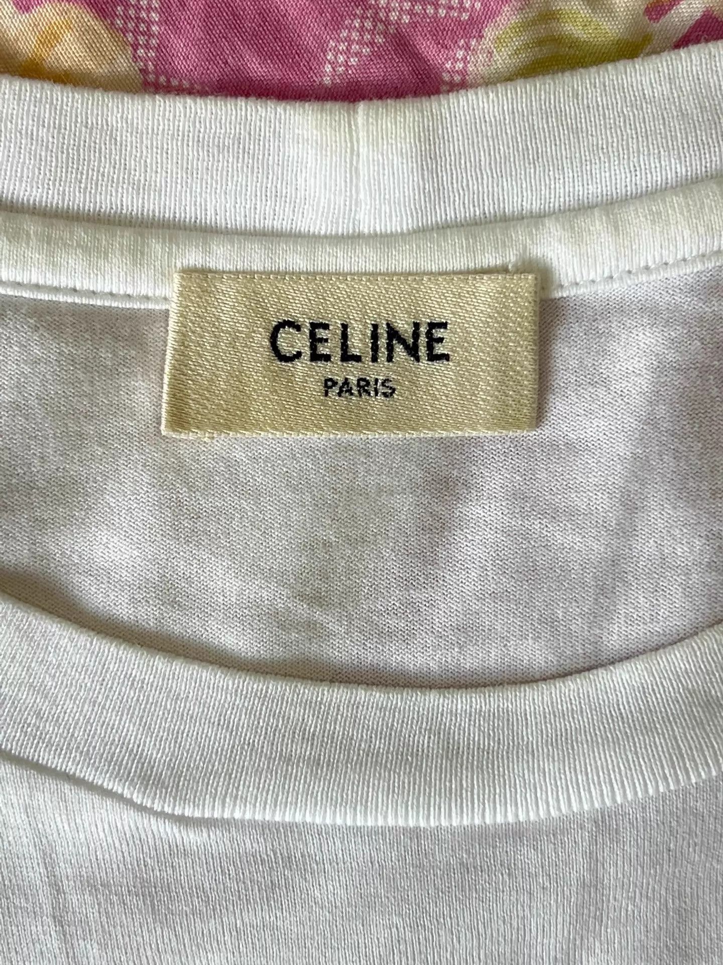 Celine Celine short-sleeve T-shirt white XS gold logo Size XS / US 0-2 / IT 36-38 - 5 Thumbnail
