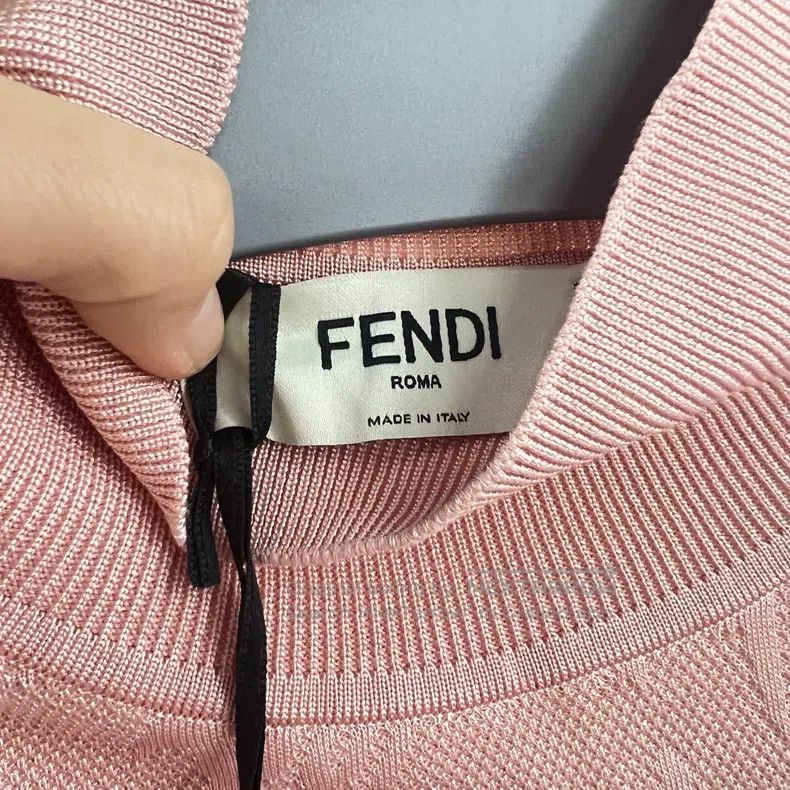Fendi Fendi SS22 Short High-Neck Short Sleeve Slim Knit Top Size XS / US 0-2 / IT 36-38 - 3 Thumbnail