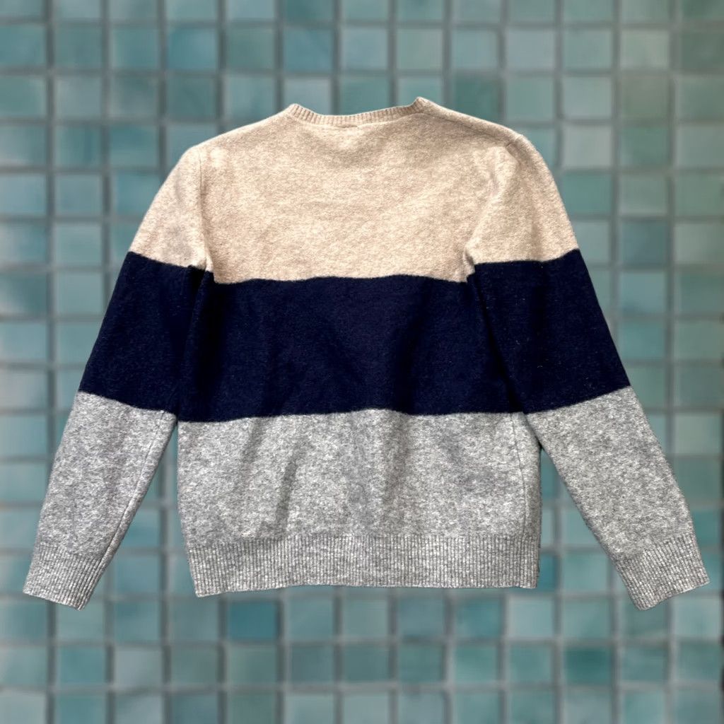 Eleventy Eleventy Sweater Womens Large Gray Colorblock Merino Wool Silk Blend Italy Size L / US 10 / IT 46 - 1 Thumbnail