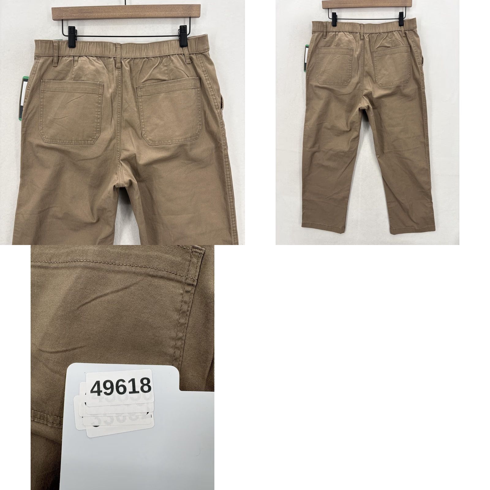 Vintage G.H. Bass & Co Pants Womens 12 Brown Chino Twill Elastic Waist Stretch NWT Size 34" / US 12 / IT 48 - 10 Thumbnail