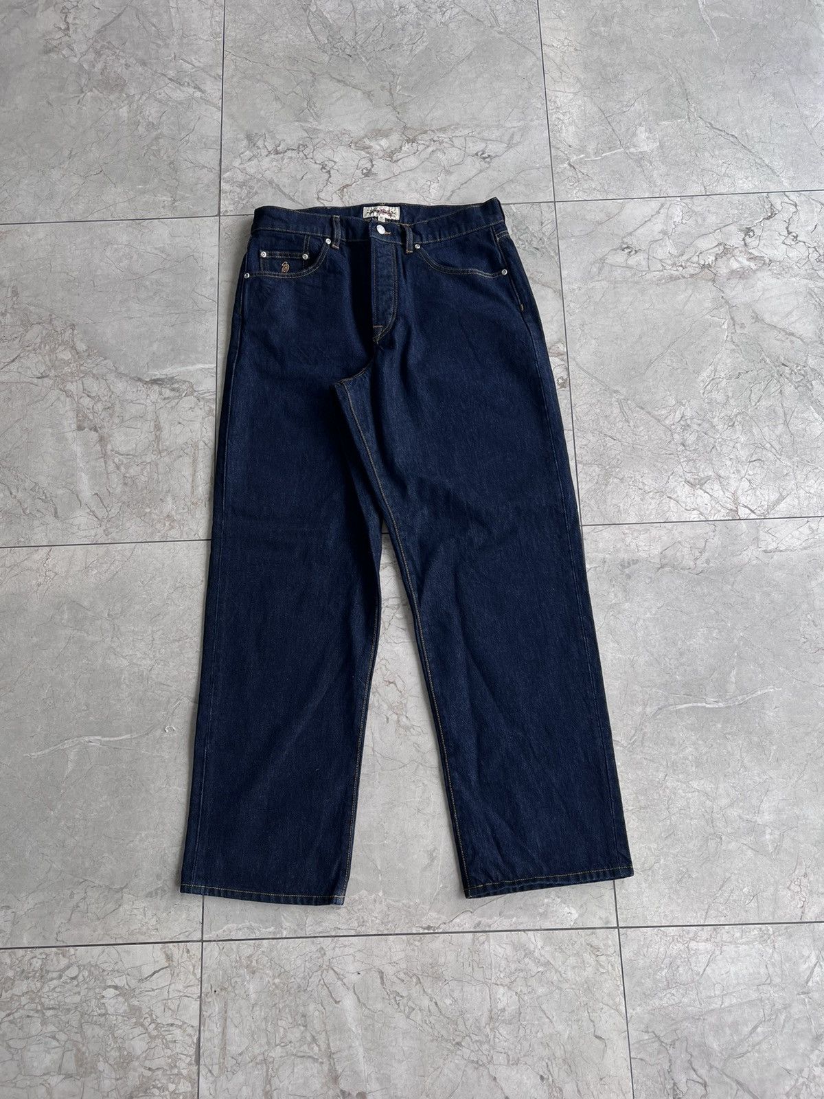 rooooo　　stussy big o'l jeans 30inch Stussy Big Ol Jeans NWT Dark Wash 30 X 28 Made In USA RARE