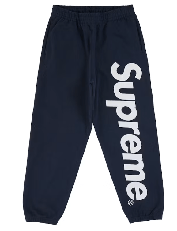 Supreme Supreme Satin Applique Sweatpant (SS26) Washed Navy Size US 30 / EU 46 - 1 Thumbnail