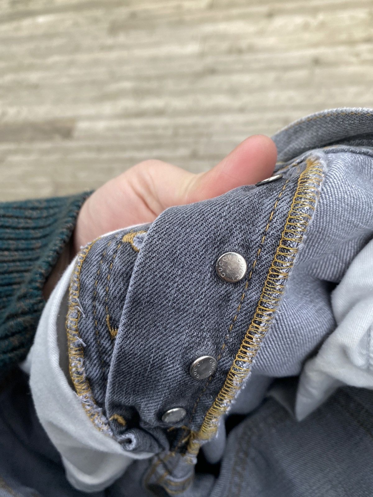Gucci Gucci Jeans Size 34 Gray Leather Tab Size US 34 / EU 50 - 10 Thumbnail