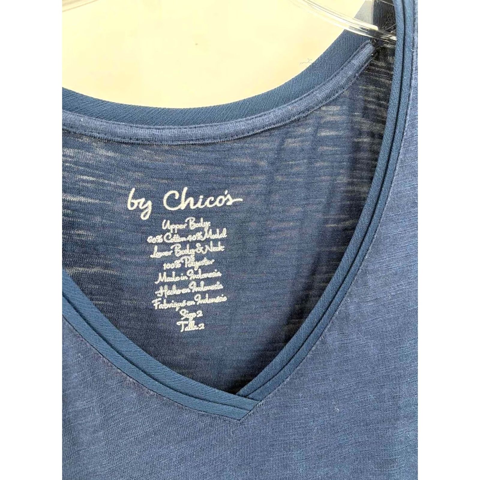 Vintage Chico'S Shirt 2/Large Navy Pre Owned Size Size XS / US 0-2 / IT 36-38 - 3 Thumbnail