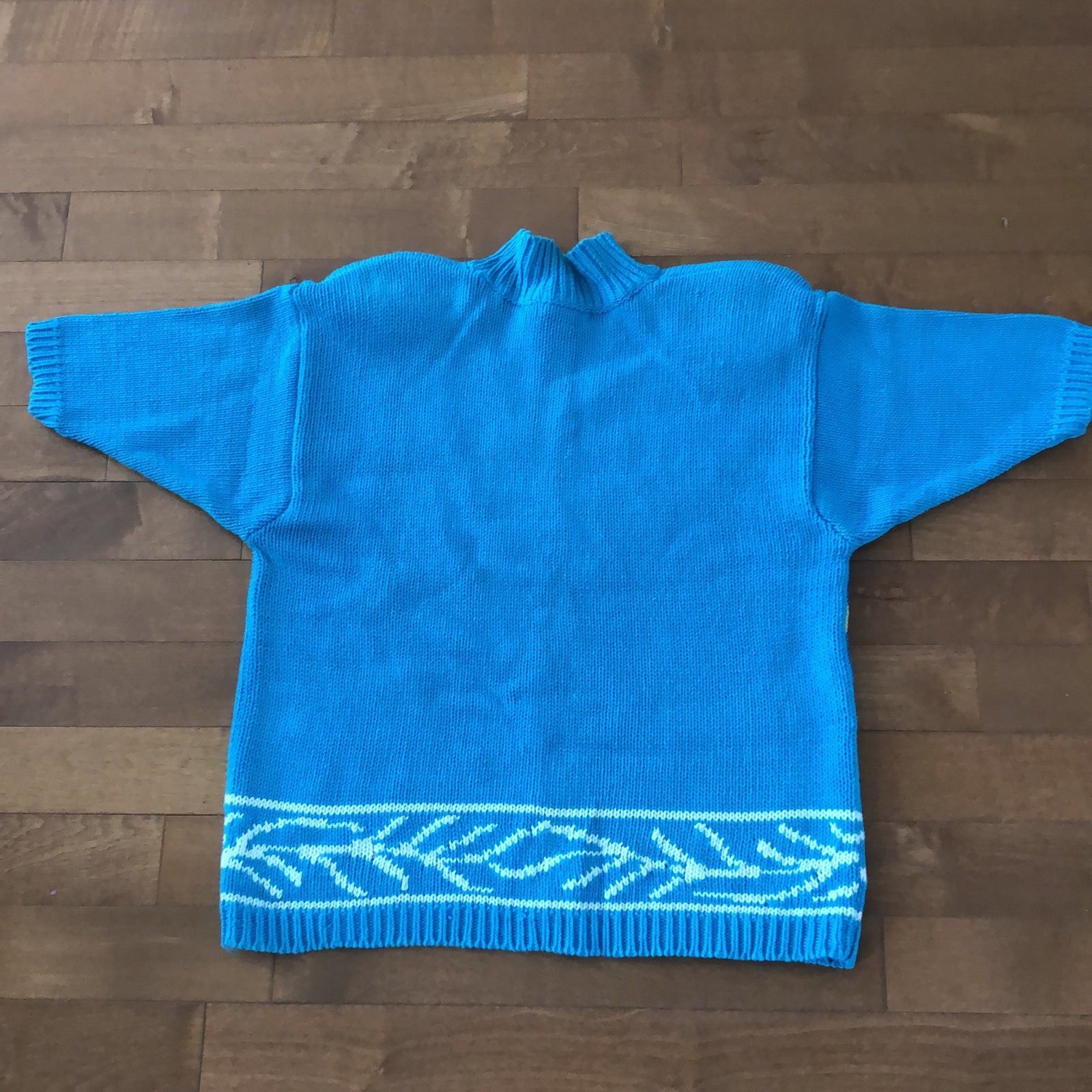 Vintage Lauren Hansen Vtg 80s floral Sweater blue, yellow large Size L / US 10 / IT 46 - 7 Thumbnail