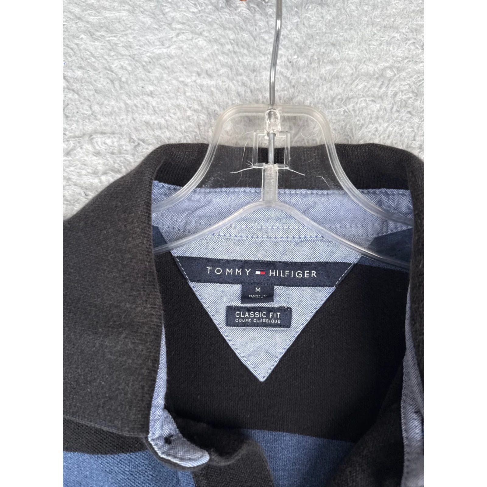 Tommy Hilfiger Tommy Hilfiger Polo Shirt Men Medium Blue Black Stripe Slim 100% Cotton Polo Shirt Slim Men Blue Stripe 100% Cotton TH (Regular) Size US M / EU 48-50 / 2 - 7 Thumbnail