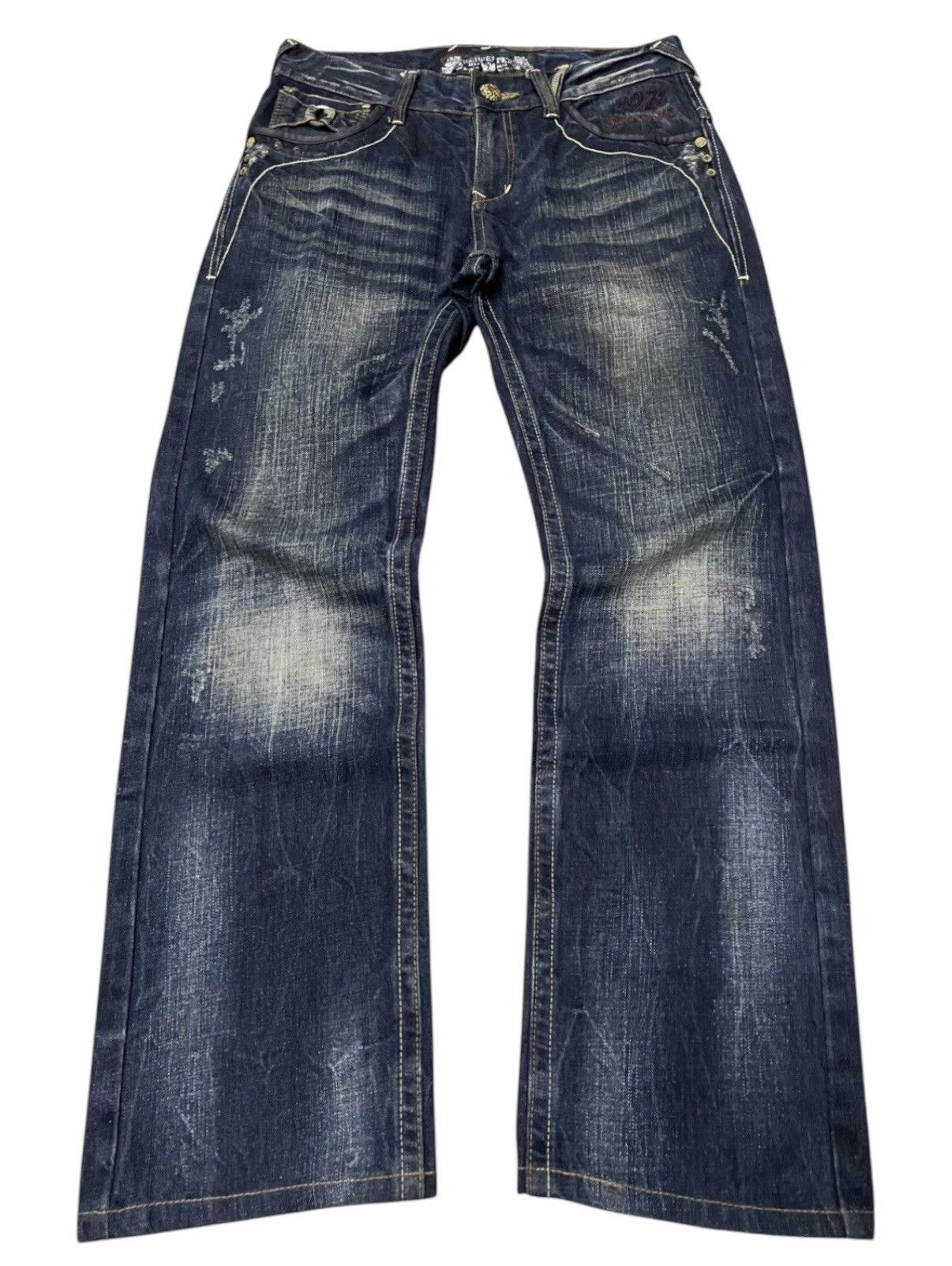 GOSTAR DE FUGA Red Pepper Japan Embellish Feather Wings Gothic Loose Jeans Size US 31 - 2 Thumbnail