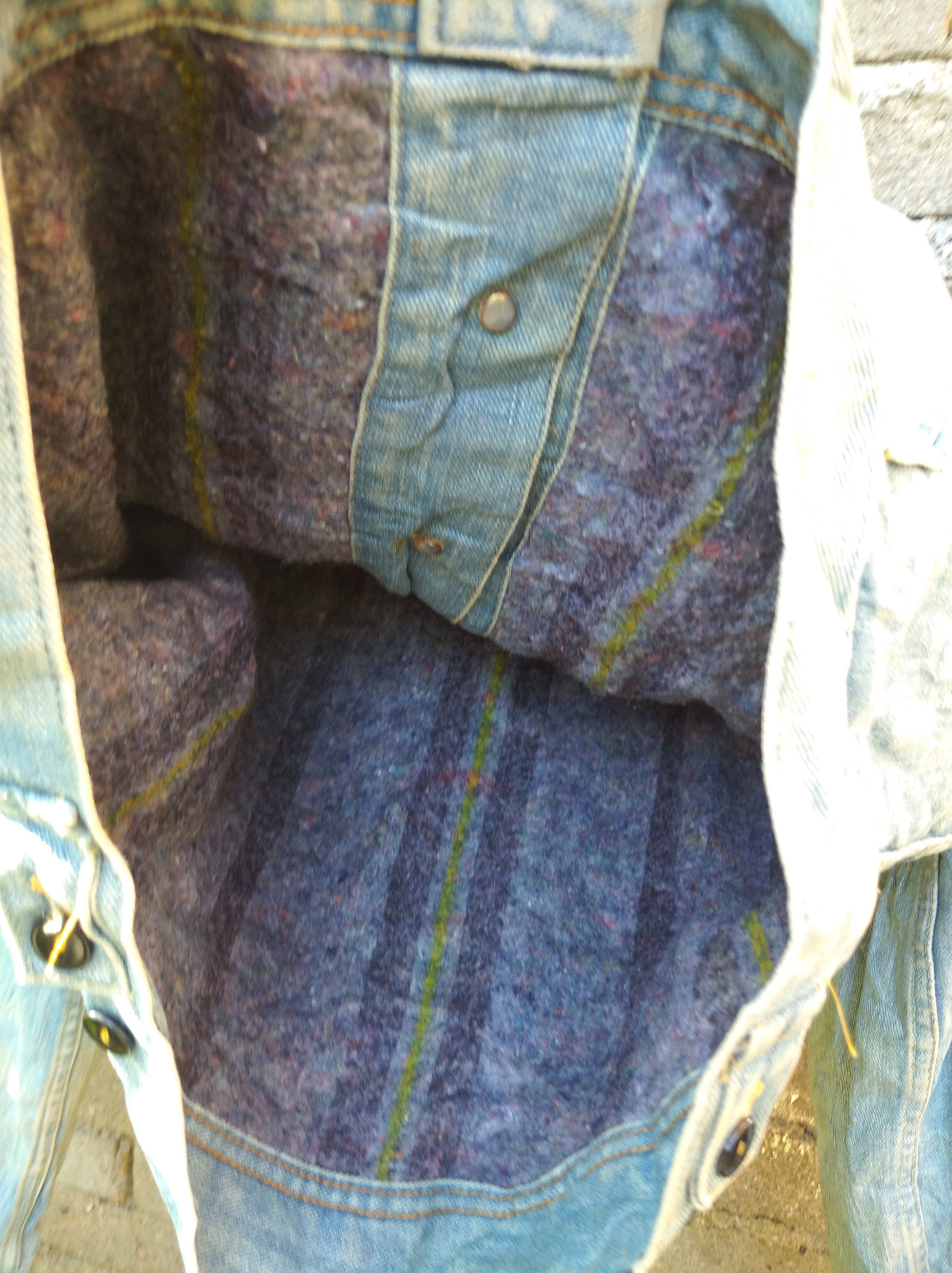 Lee × Vintage 70s Lee Storm Rider Denim Jacket Linen Blanket Lined Size US S / EU 44-46 / 1 - 7 Thumbnail