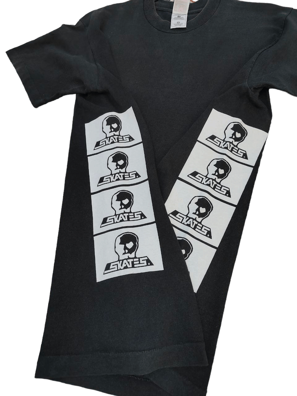 image of Skategang x Think Skateboards Vintage Single Stitch Skull Skate T in Black, Men's (Size Medium)