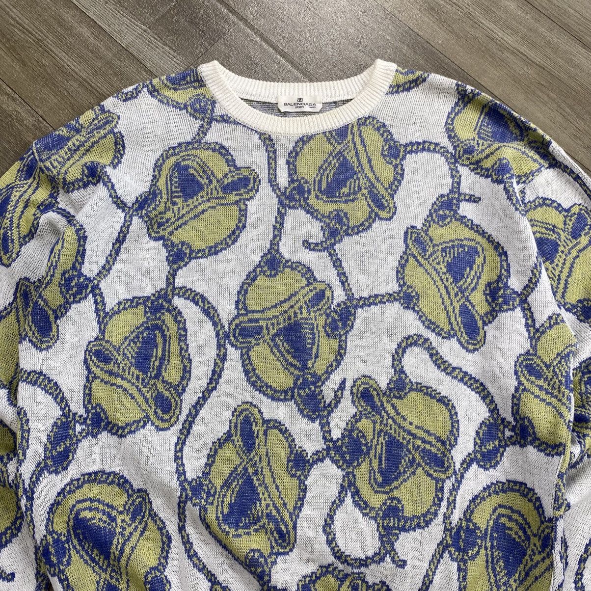 Balenciaga 80s Vintage Balenciaga Paris Multicolour Chains Knit Sweater Size US M / EU 48-50 / 2 - 2 Thumbnail
