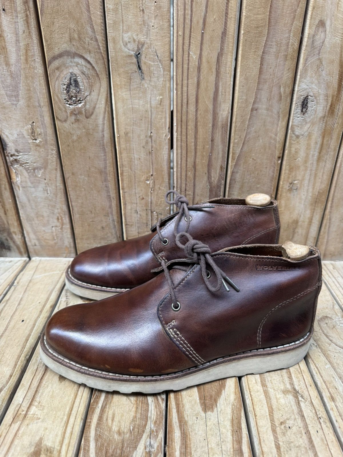 Wolverine Wolverine brown Men’s Chukka leather boots sz US 8 M UK 7 Size US 8 / EU 41 - 6 Thumbnail