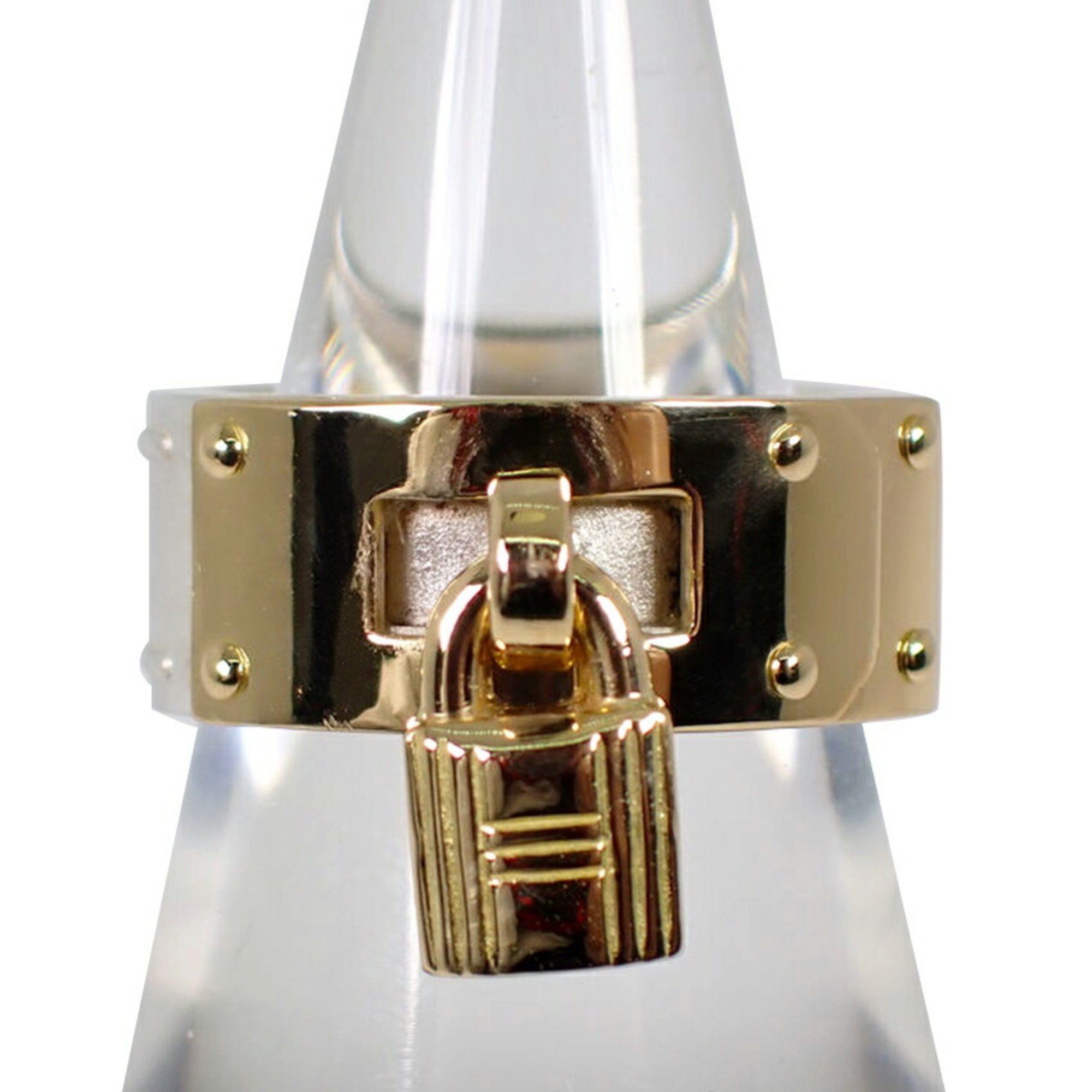 image of Hermes 925 750 50 Kelly Ring No. 10 in Yellow, Women's