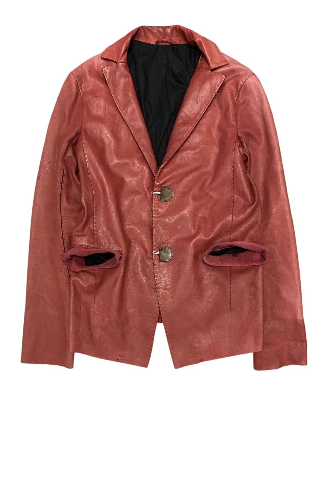 Yohan Serfaty AW2009 iconic Yohan red Leather jacket y/project Size US M / EU 48-50 / 2 - 1 Thumbnail