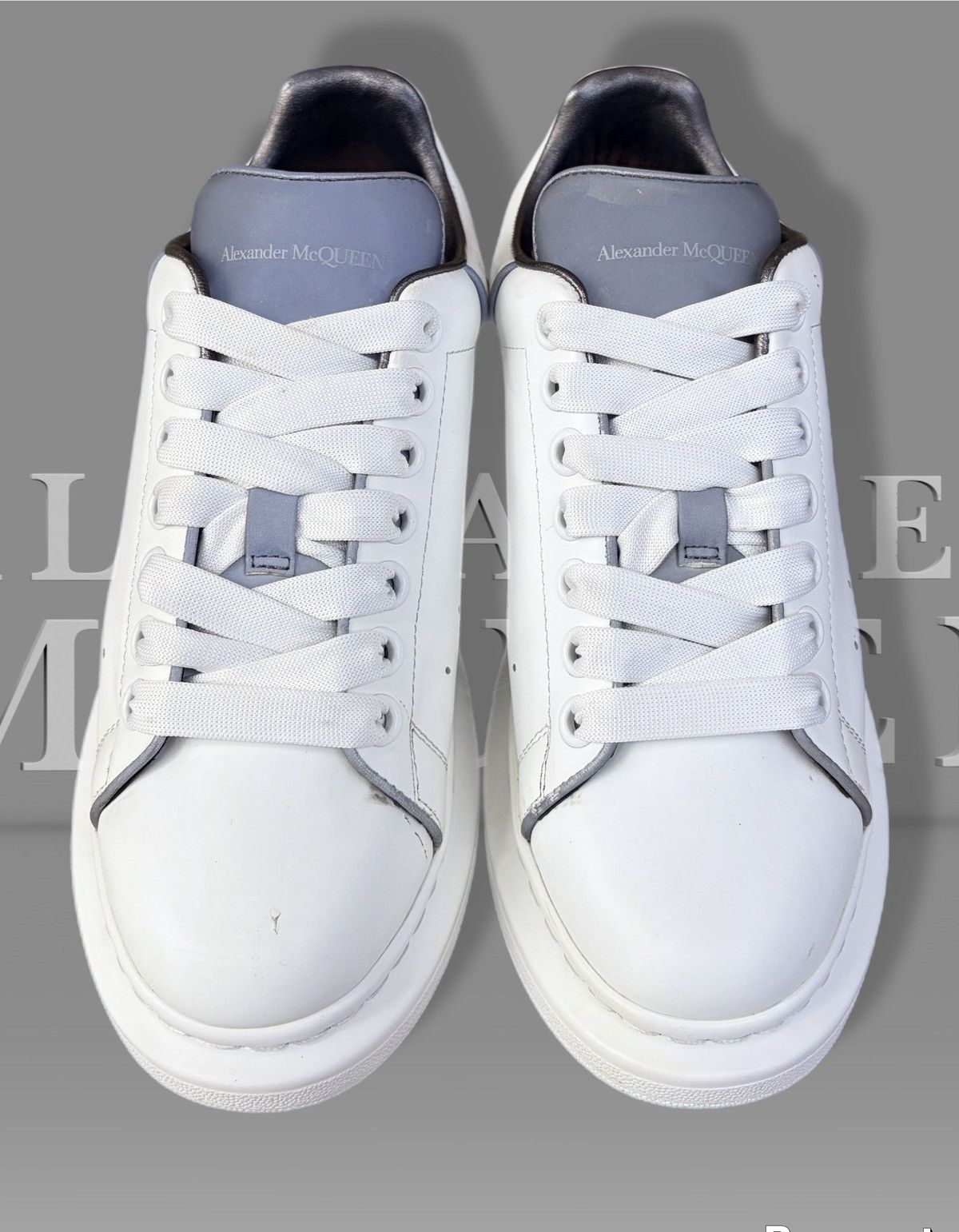 Alexander McQueen Alexander McQueen Oversized White Leather Sneakers Low Top Size US 9 / IT 39 - 6 Thumbnail