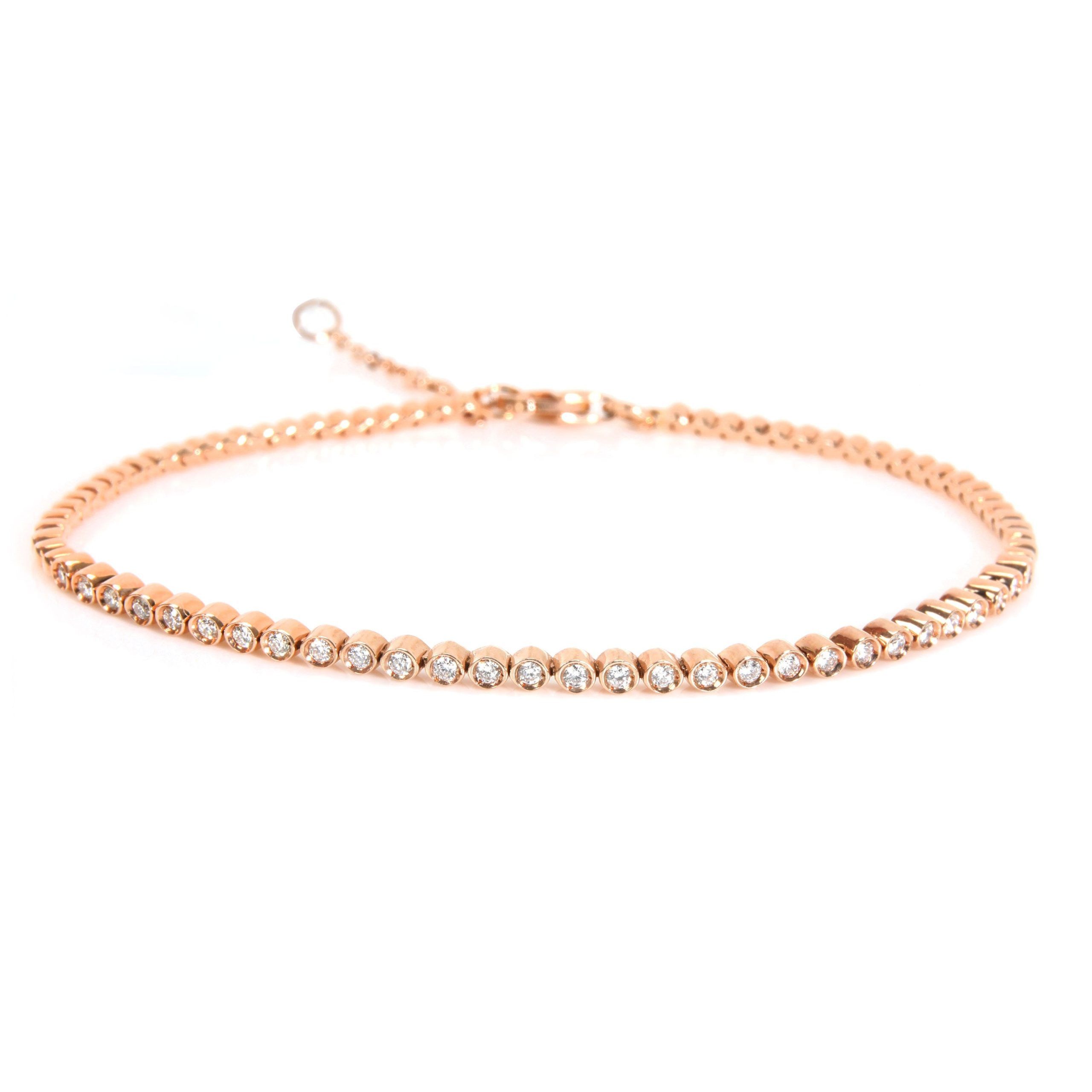 BBezel Set Diamond Line Bracelet in 14K Rose Gold 0.23 CTW