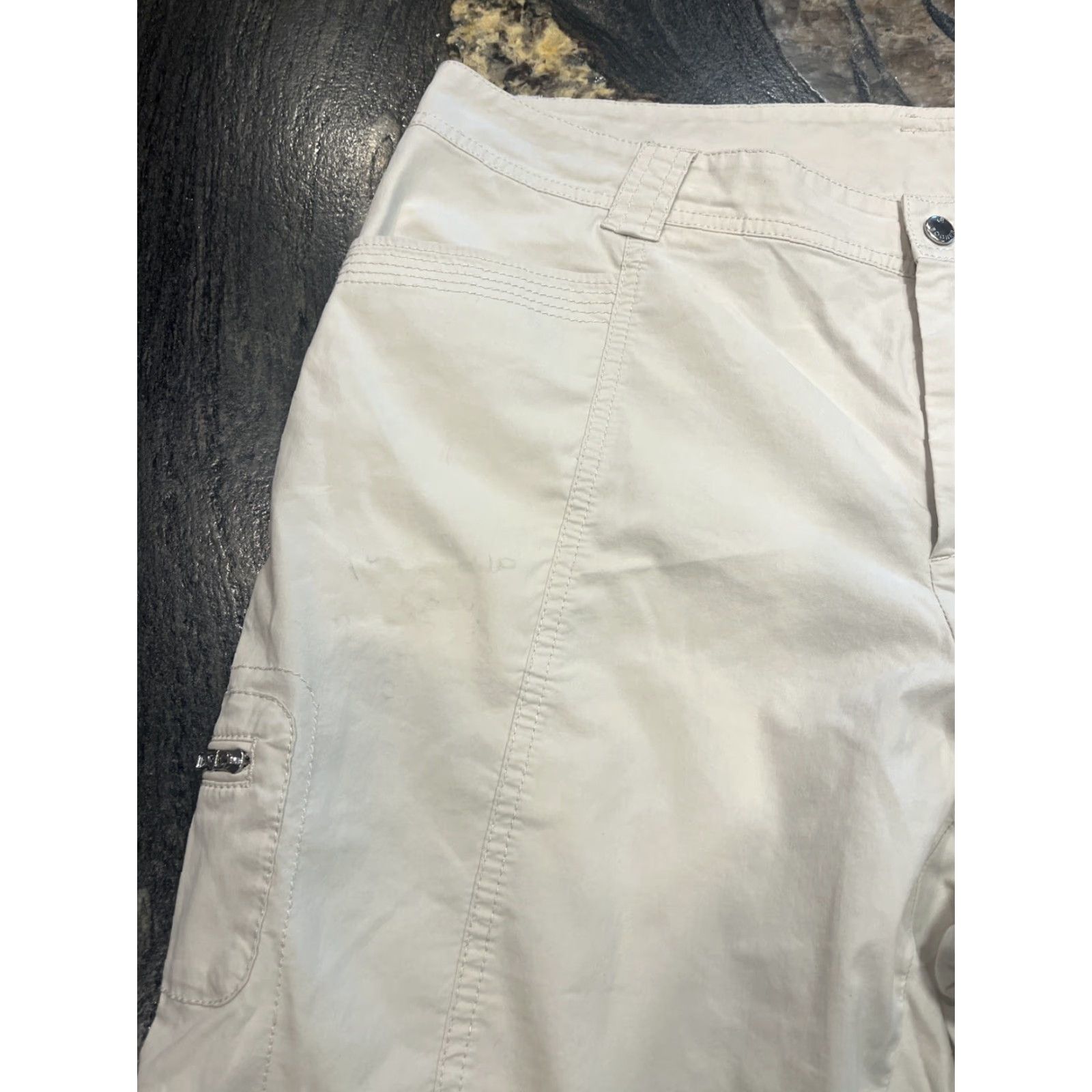 Bogner Bogner Women’s Size 16 Ivory Tan Khaki High-Rise Straight Leg Casual Slack Size 38" / US 16 / IT 52 - 2 Thumbnail