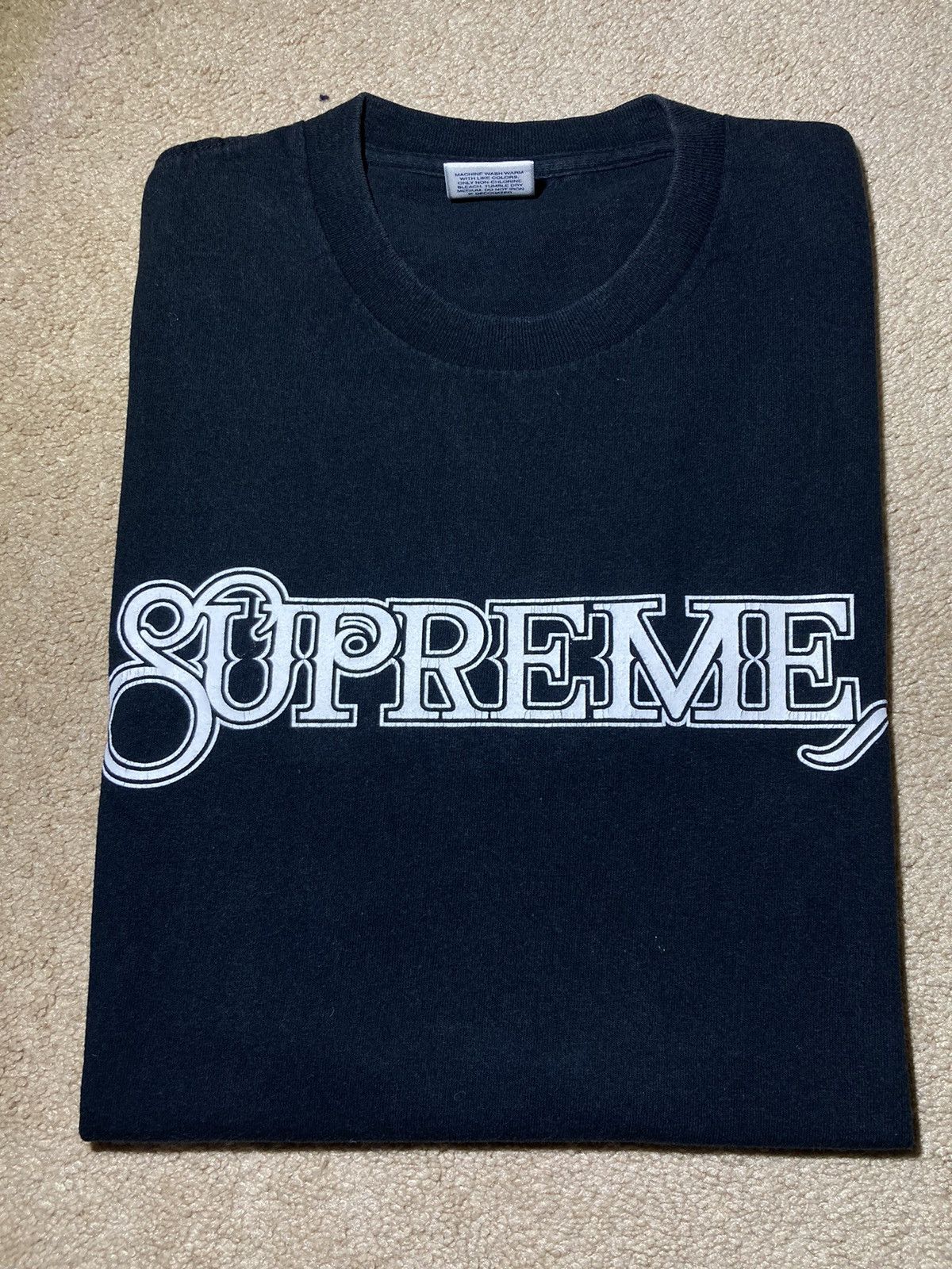 image of 2001 Supreme Santana Logo Rip Spoof Parody Graphic 90's Band in Black, Men's (Size Medium)