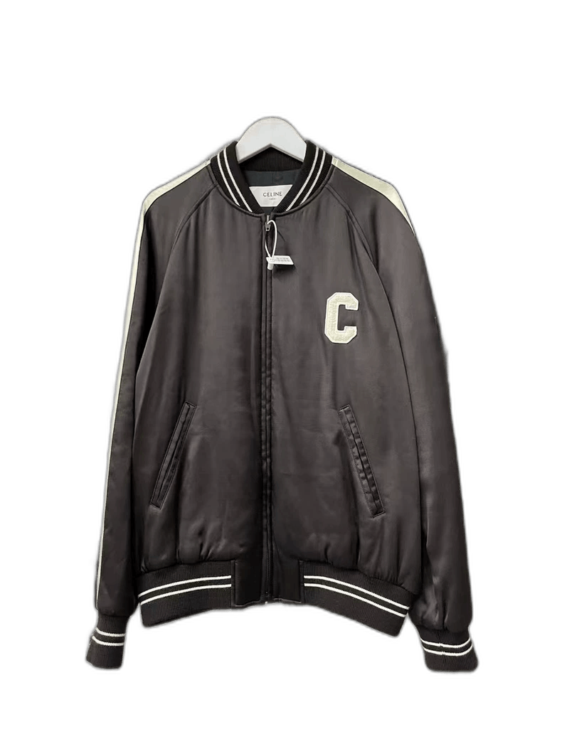 Celine Celine Black and White Logo Baseball Jacket Size US M / EU 48-50 / 2 - 1 Thumbnail