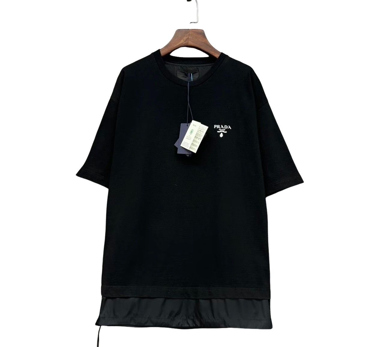 Prada Prada Nylon Trim Logo T-Shirt Size L Size US L / EU 52-54 / 3 - 1 Thumbnail