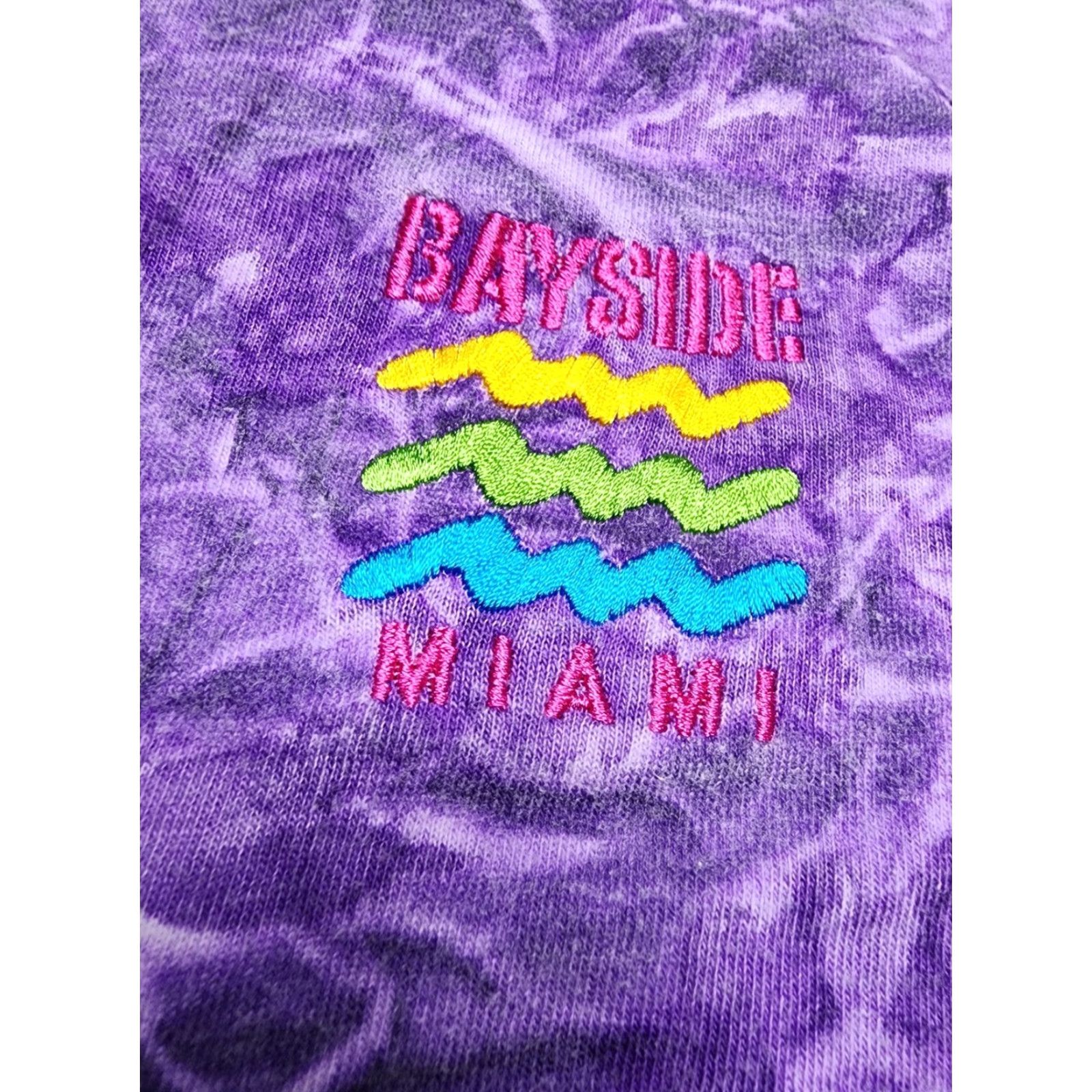 Tultex VINTAGE Tultex BAYSIDE MIAMI Tie Dye T-Shirt XL Purple Embroidered 90s Beach Mens Size US XL / EU 56 / 4 - 2 Thumbnail