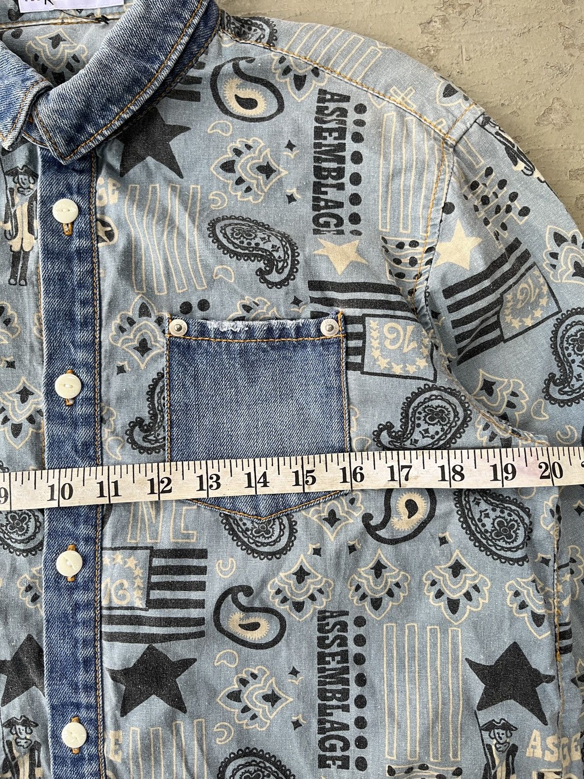 Issey Miyake Ne Net Cat Paisley Indigo Denim Long Sleeve Button Up Shirt Size US L / EU 52-54 / 3 - 6 Thumbnail
