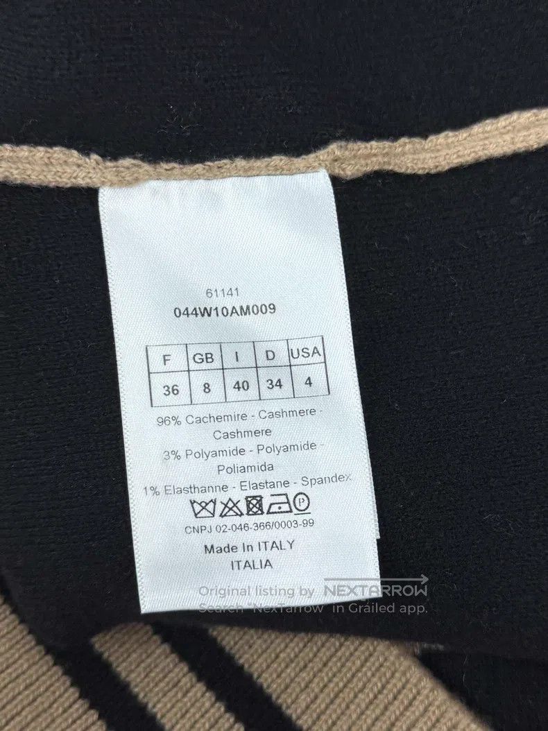 Dior Dior Khaki-coloured 8-character cashmere knitted vest on t Size XS / US 0-2 / IT 36-38 - 4 Thumbnail