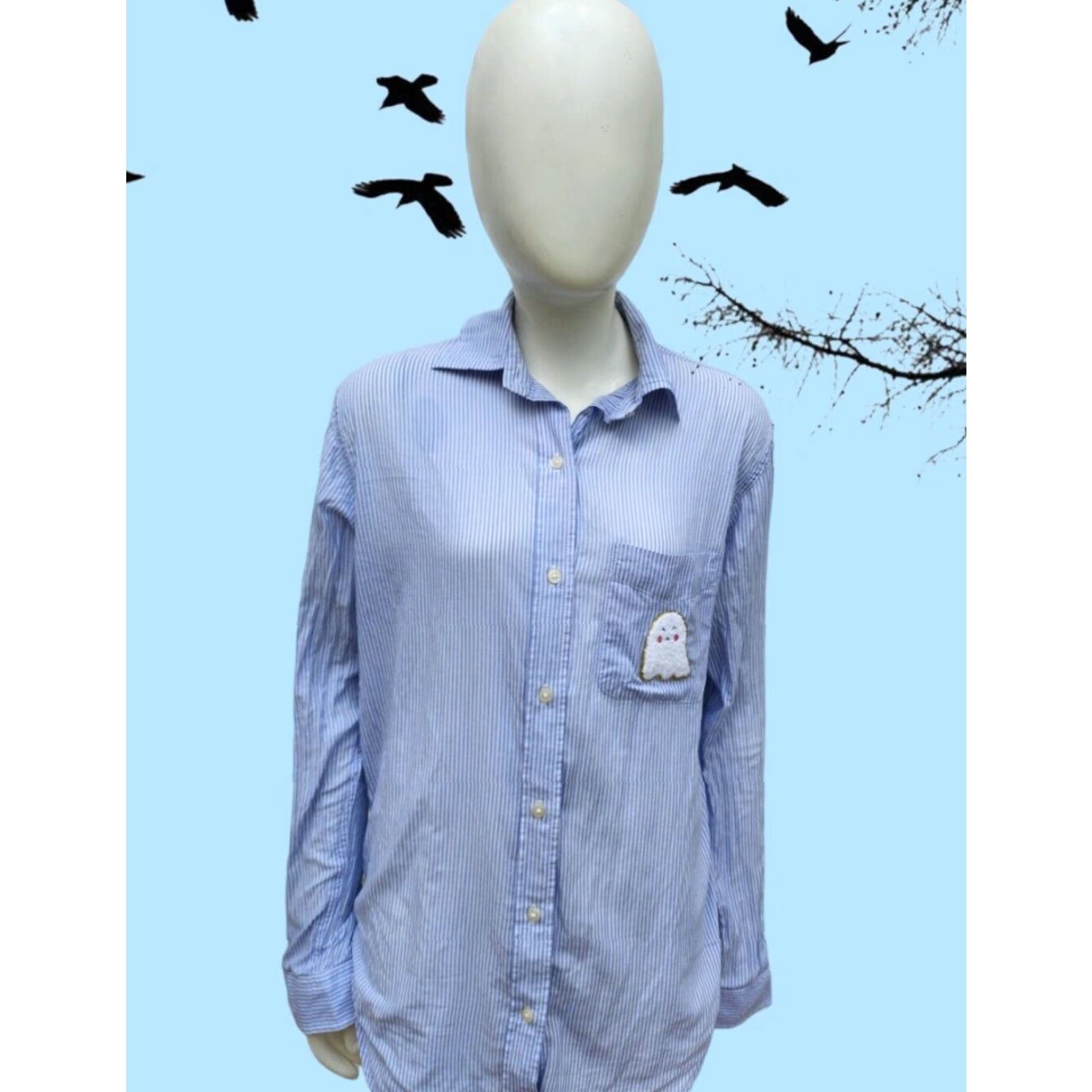 Vintage Denim & Supply Ralph Lauren Women's Classic Button Down Shirt Blue XS Long Sleeve Size XS / US 0-2 / IT 36-38 - 5 Thumbnail