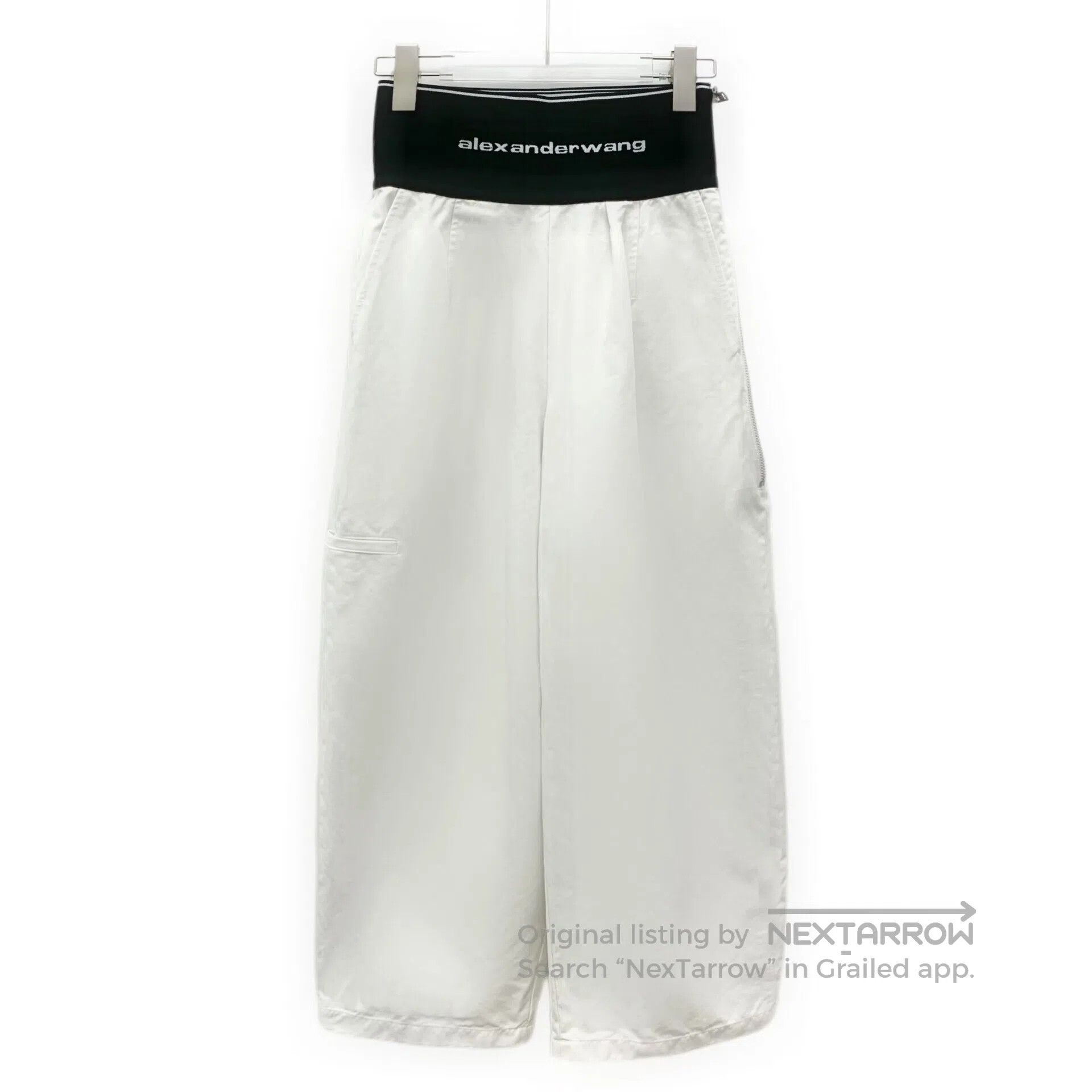 Alexander Wang Alexander Wang size XS White stretch logo lettering cotton Size US 27 - 1 Thumbnail