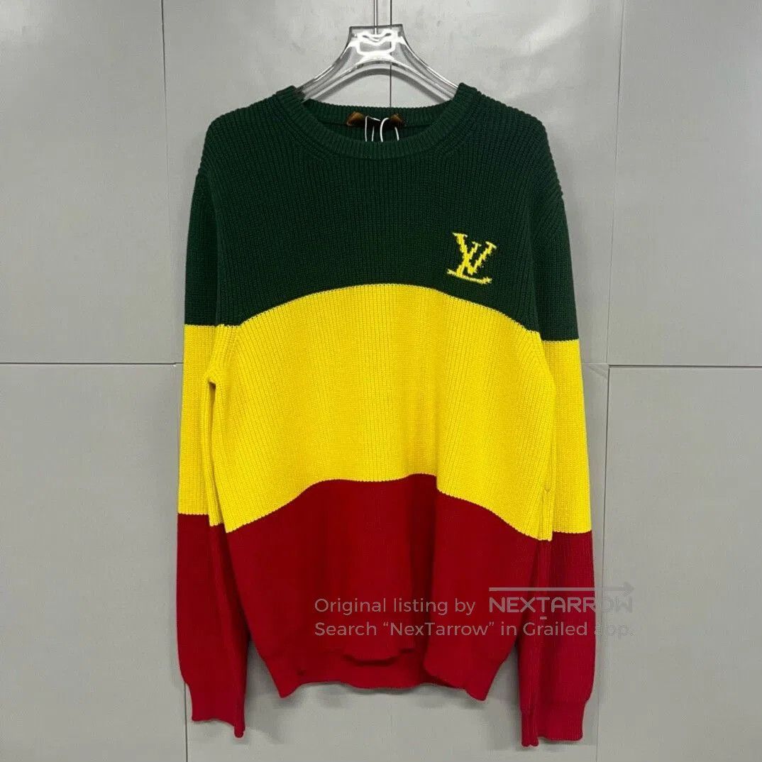 Louis Vuitton louis vuitton green and yellow sweater. Size US XL / EU 56 / 4 - 1 Thumbnail