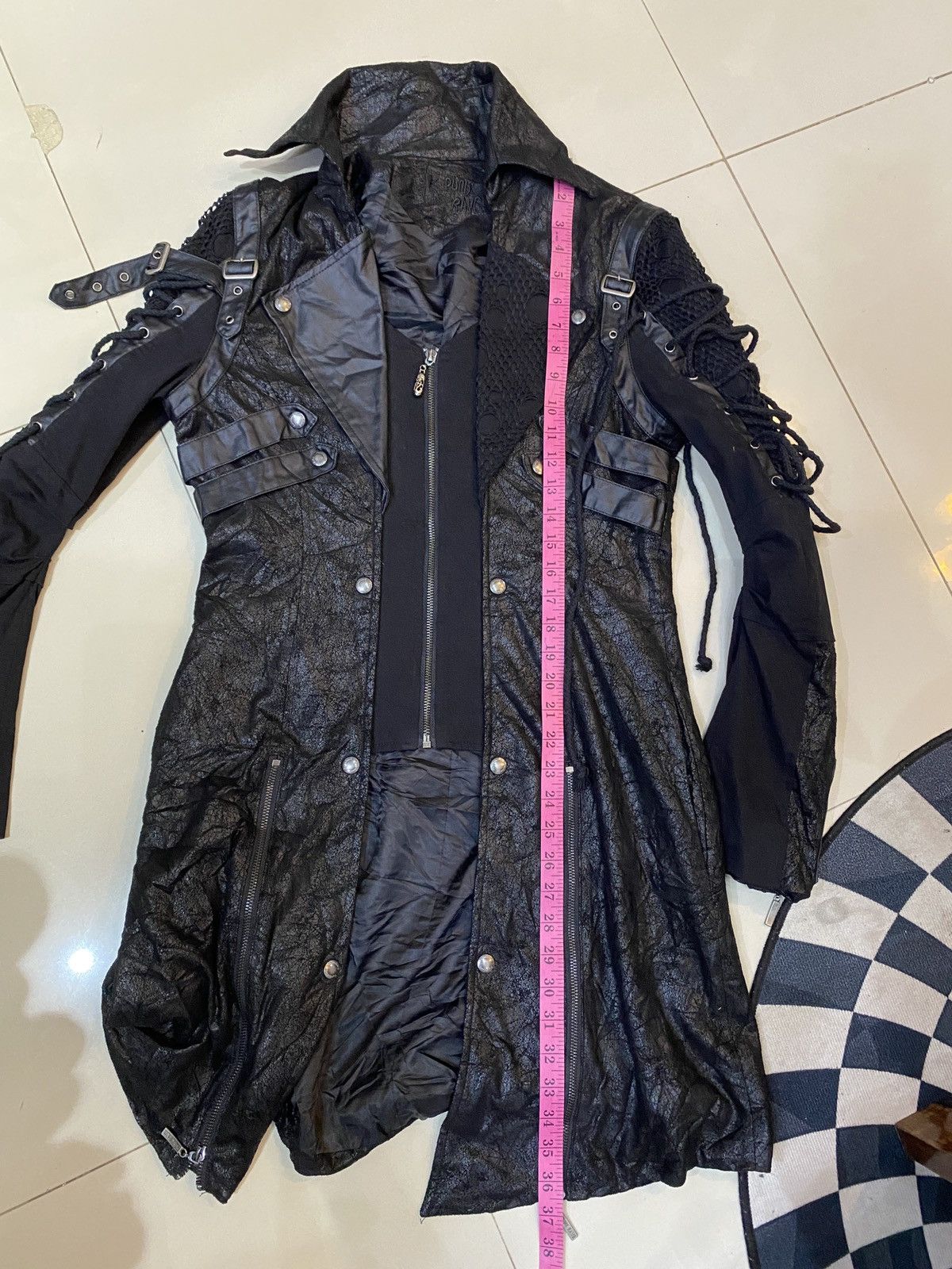 If Six Was Nine Japanese Rave Bondage Faux Leather Coat Ghotic Punk Style Size US M / EU 48-50 / 2 - 18 Thumbnail