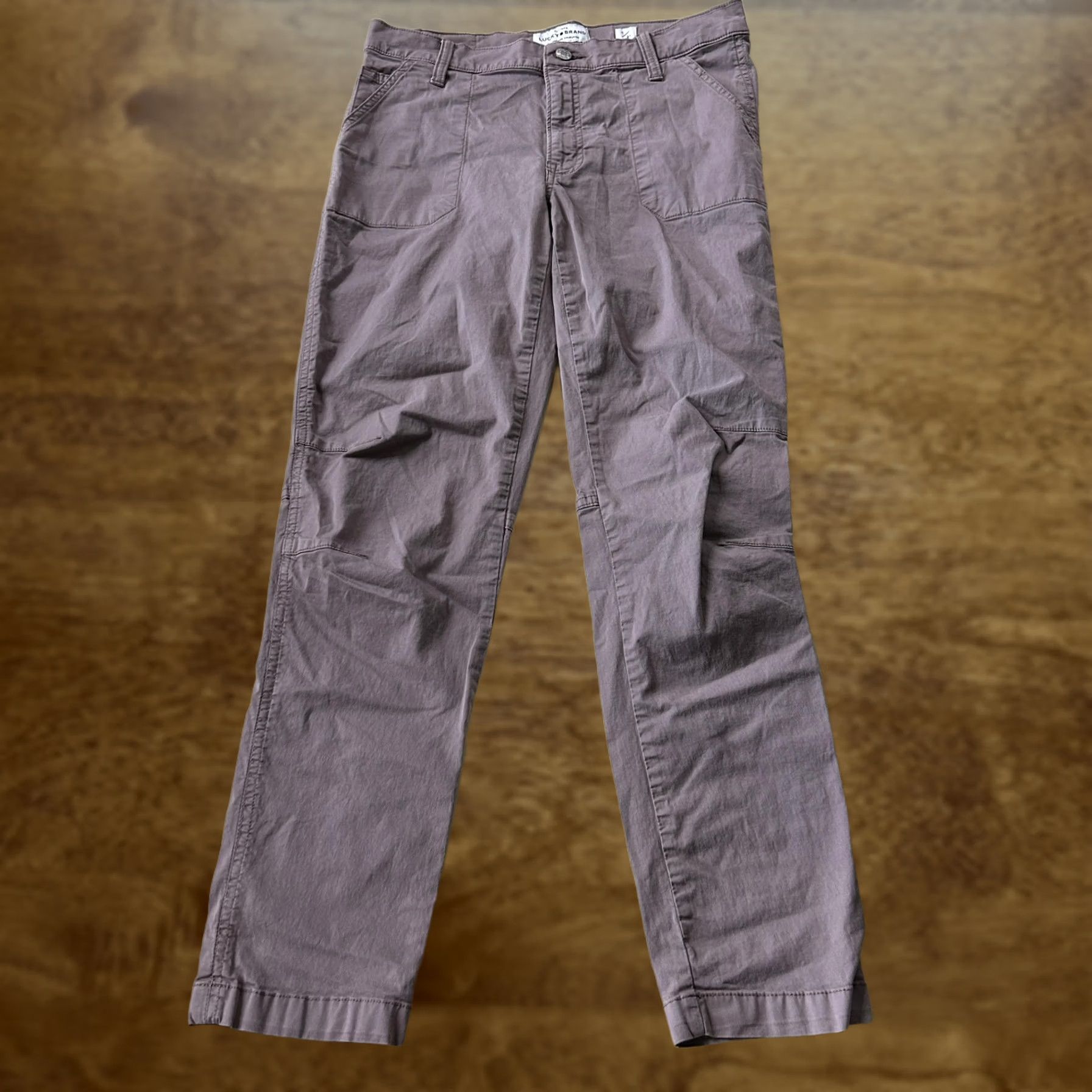 Lucky Brand Lucky Brand Womens Pants Regular 4 Purple Twill Cargo Stretch Pockets Casual Zip Zipper Fit Size 27" / US 4 / IT 40 - 1 Thumbnail