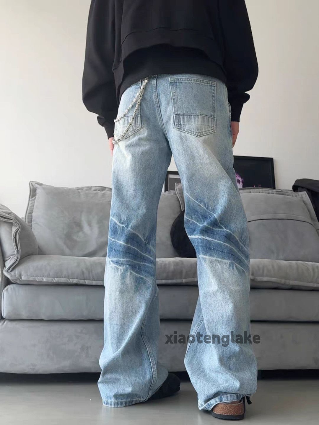 Jean × Vintage washed faded cleanfit yuppie loose hiphop grunge jeans Size US 32 / EU 48 - 2 Thumbnail