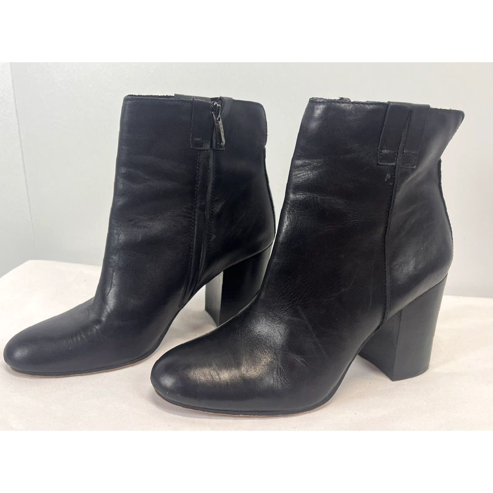 Sam Edelman SAM EDELMAN FAIRFIELD Black Leather Booties GUC Adult Size 9 Chunky Heel Womens Size US 9 / IT 39 - 2 Thumbnail