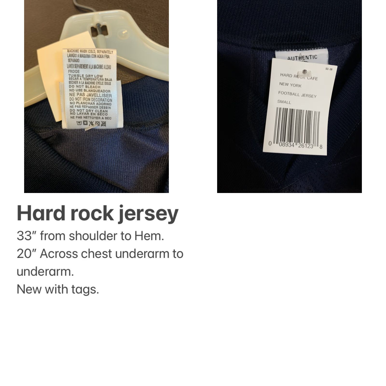 Hard Rock Cafe VINTAGE Hard Rock Cafe New York Football Jersey Shirt Men S Nylon 90s Sportswear Blue Made in USA NEW NOS Size US S / EU 44-46 / 1 - 8 Thumbnail