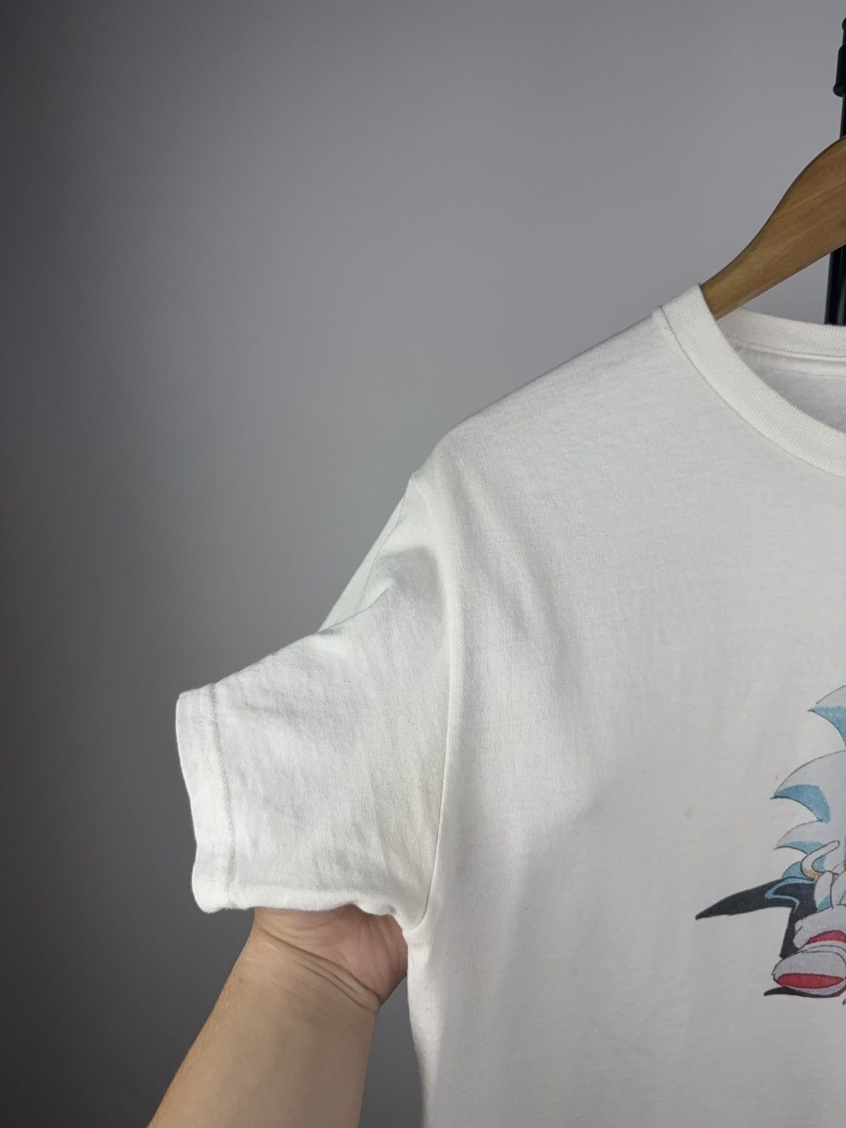 Vintage Sad Sonic Graphic Tee Minimal Line Art Vintage Style Size US M / EU 48-50 / 2 - 4 Thumbnail