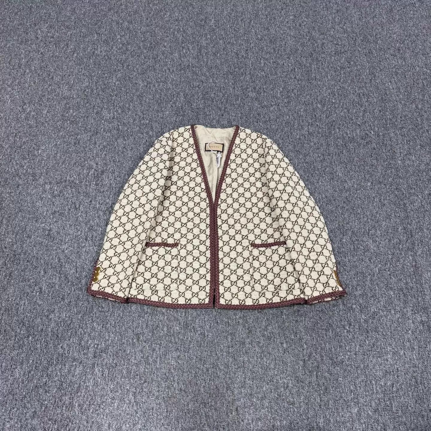 Gucci Gucci GG Allover Braided Trim Cardigan 40 Like New Size S / US 4 / IT 40 - 1 Thumbnail