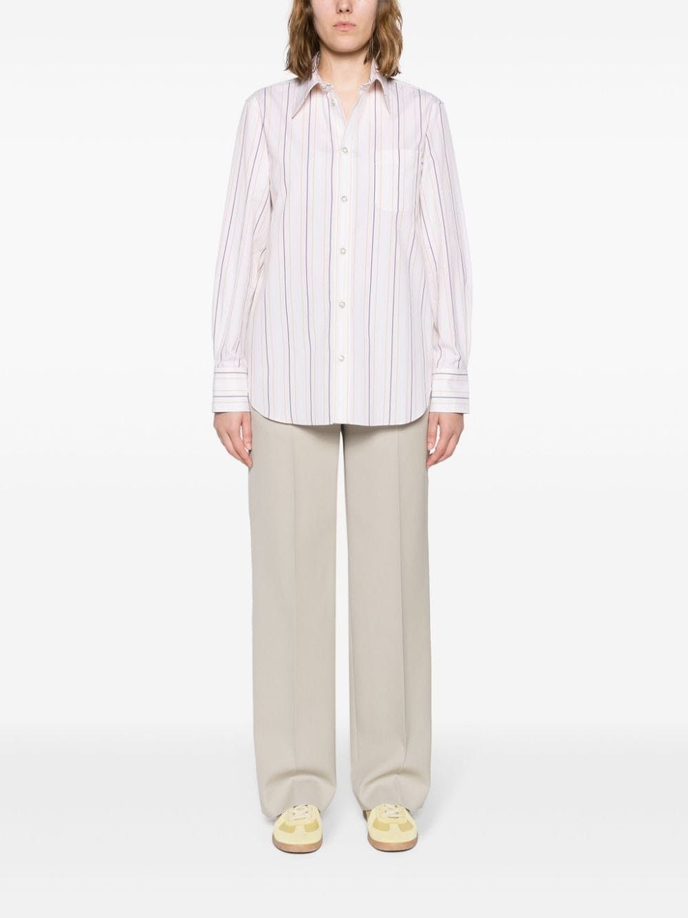 Marni o1f1d3z0525 Striped Cotton Shirt in Multicolor Size L / US 10 / IT 46 - 2 Thumbnail